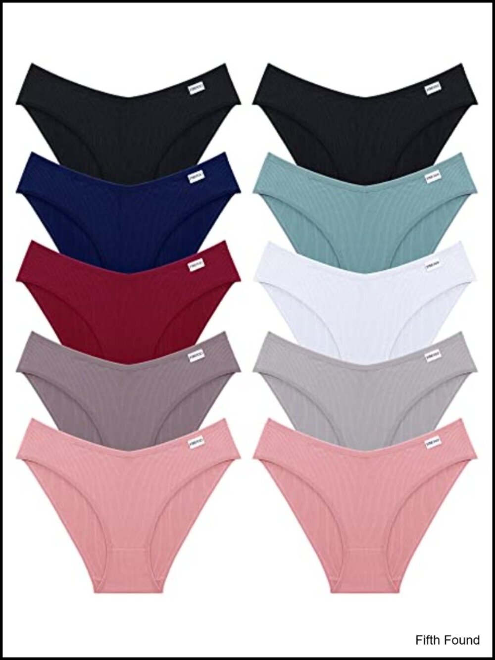 Cotton Bikini Ribbed Cheeky Hipster Panties V-Shaped Waistband